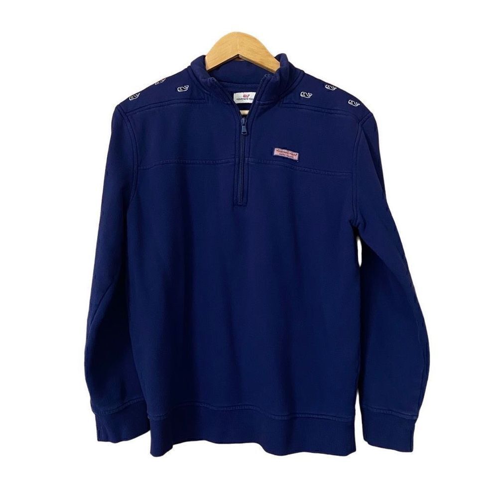 Vineyard Vines Women's Whale Embroidered Shoulder Shep Shirt in Deep Bay